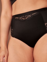 Black High Waist Thong Tummy Control Shaping Lace Back Bikinis 4 Pack - Image 1 of 2