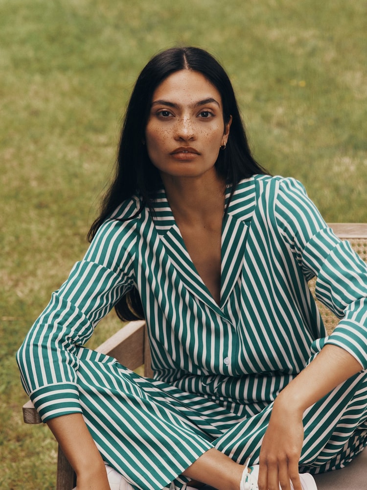 Tommy Hilfiger Green Stripe Shirt - Image 1 of 1 Tommy Hilfiger Green Stripe Shirt - Image 1 of 1