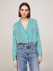 Tommy Hilfiger Green Stripe Shirt - Image 1 of 4