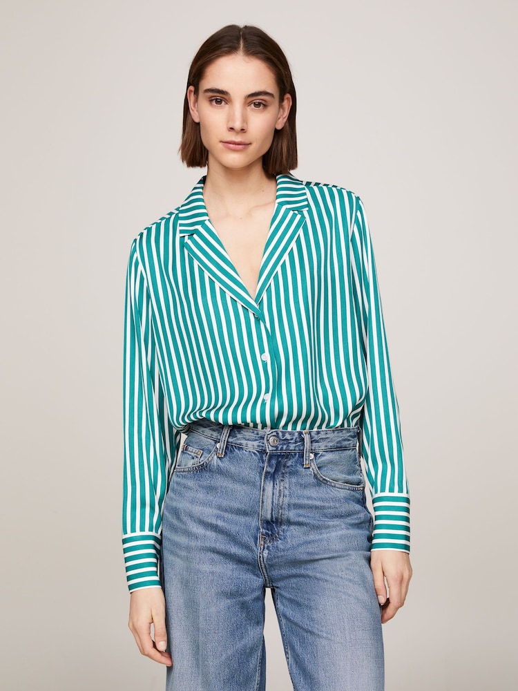 Tommy Hilfiger Green Stripe Shirt - Image 1 of 4