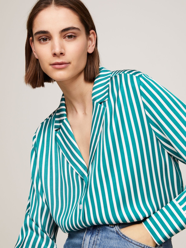 Tommy Hilfiger Green Stripe Shirt - Image 4 of 4