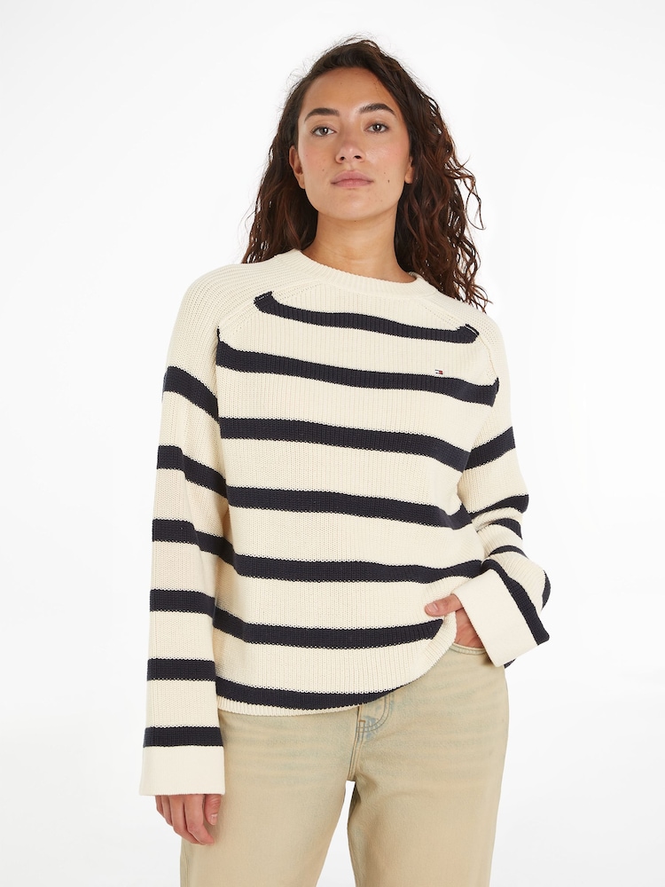 Tommy Hilfiger Blue Cardi Stitch Sweater - Image 1 of 7 Tommy Hilfiger Blue Cardi Stitch Sweater - Image 1 of 7