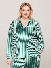 Tommy Hilfiger Green Curve Pj Striped Shirt - Image 1 of 5