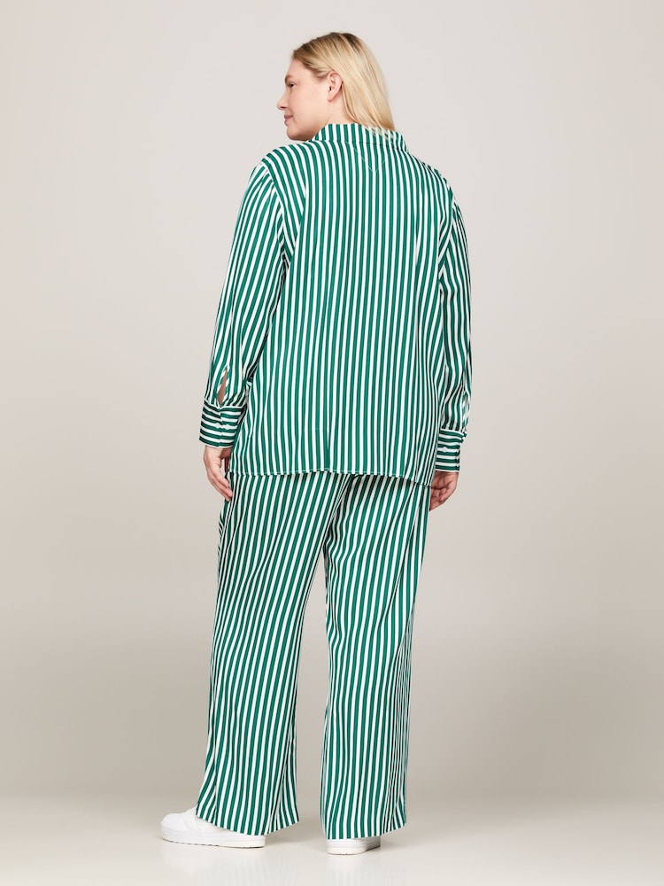 Tommy Hilfiger Green Curve Pj Striped Shirt - Image 2 of 5