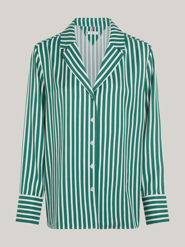 Tommy Hilfiger Green Curve Pj Striped Shirt - Image 5 of 5
