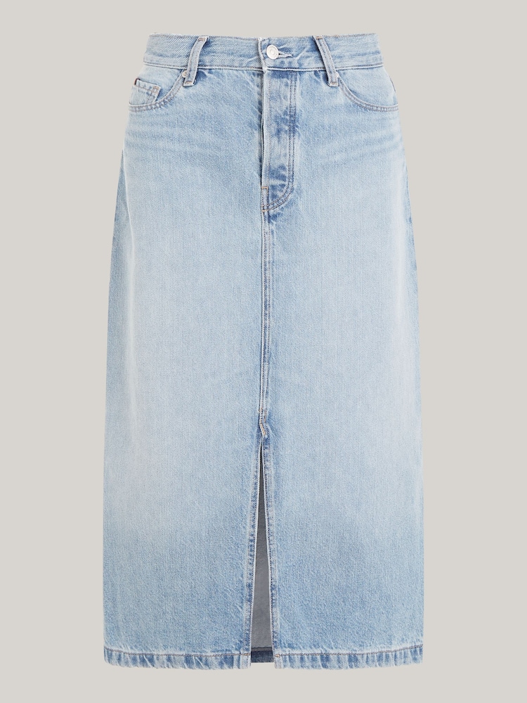 Tommy Hilfiger Blue Denim Midi Straight Skirt - Image 5 of 5