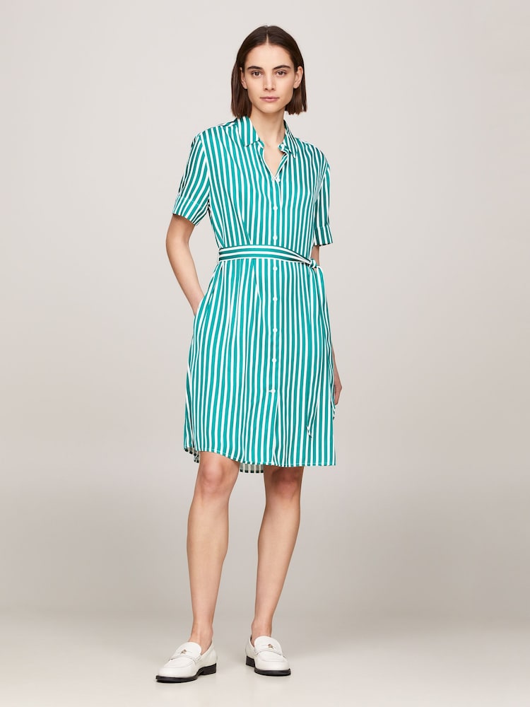 Tommy Hilfiger Stripe Midi Shirt Dress - Image 1 of 6
