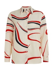 Tommy Hilfiger Cream Ribbon Print Relaxed Shirt - Image 5 of 6