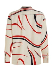 Tommy Hilfiger Cream Ribbon Print Relaxed Shirt - Image 6 of 6