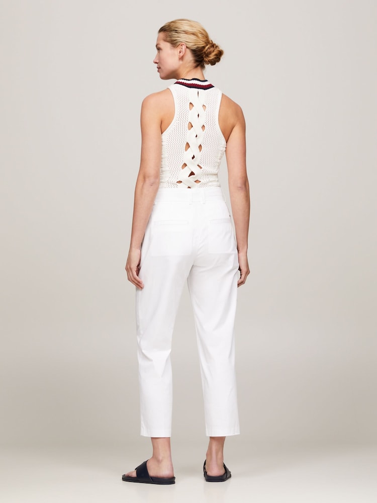 Tommy Hilfiger Slim Straight White Chino Trousers - Image 2 of 5