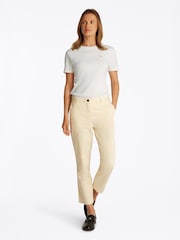 Tommy Hilfiger Cream Slim Crew Neck Short Sleeve 100% Cotton T-Shirt - Image 3 of 6