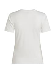 Tommy Hilfiger Cream Slim Crew Neck Short Sleeve 100% Cotton T-Shirt - Image 6 of 6
