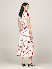 Tommy Hilfiger Cream Ribbon Print Maxi Dress - Image 2 of 3