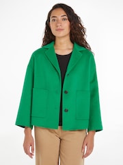 Tommy Hilfiger Green Wool Blend Cardi Jacket - Image 1 of 4