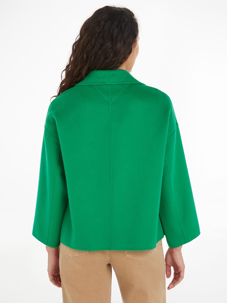 Tommy Hilfiger Green Wool Blend Cardi Jacket - Image 2 of 4 Tommy Hilfiger Green Wool Blend Cardi Jacket - Image 2 of 4