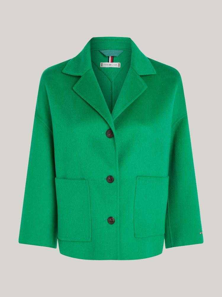 Tommy Hilfiger Green Wool Blend Cardi Jacket - Image 4 of 4
