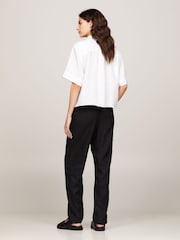 Tommy Hilfiger White Short Sleeve 100% Linen Shirt - Image 2 of 6