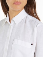 Tommy Hilfiger White Short Sleeve 100% Linen Shirt - Image 3 of 6