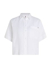 Tommy Hilfiger White Short Sleeve 100% Linen Shirt - Image 4 of 6