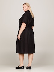 Tommy Hilfiger Curve Linen Black Shirt Dress - Image 2 of 4