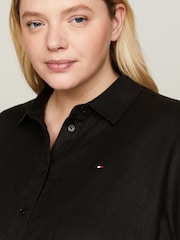 Tommy Hilfiger Curve Linen Black Shirt Dress - Image 4 of 4