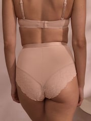 Praline Nude High Waist Brief Tummy Control Shaping Lace Back Bikinis 4 Pack - Image 2 of 5