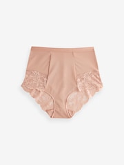 Praline Nude High Waist Brief Tummy Control Shaping Lace Back Bikinis 4 Pack - Image 5 of 5