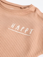 Neutral Happy Baby Jersey 100% Cotton Rompers 3 Pack - Image 10 of 13