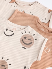 Neutral Happy Baby Jersey 100% Cotton Rompers 3 Pack - Image 9 of 13
