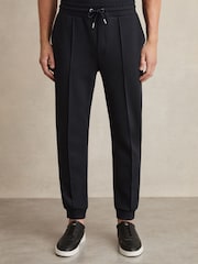 Reiss Navy Blue Premier Drawstring Jersey Joggers - Image 3 of 6