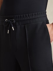 Reiss Navy Blue Premier Drawstring Jersey Joggers - Image 4 of 6