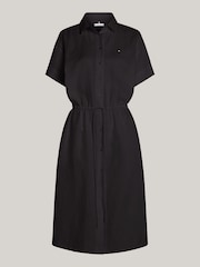 Tommy Hilfiger Black 100% Linen Midi Shirt Dress - Image 5 of 5