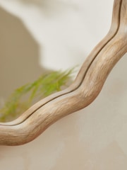 Wooden Wavy Pine Wall Mirrror - Image 2 of 4