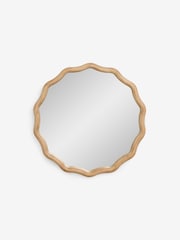 Wooden Wavy Pine Wall Mirrror - Image 3 of 4