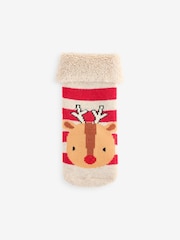 Red Christmas Baby Toweling Socks 4 Pack (0mths-2yrs) - Image 2 of 5
