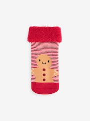Red Christmas Baby Toweling Socks 4 Pack (0mths-2yrs) - Image 3 of 5