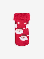 Red Christmas Baby Toweling Socks 4 Pack (0mths-2yrs) - Image 4 of 5