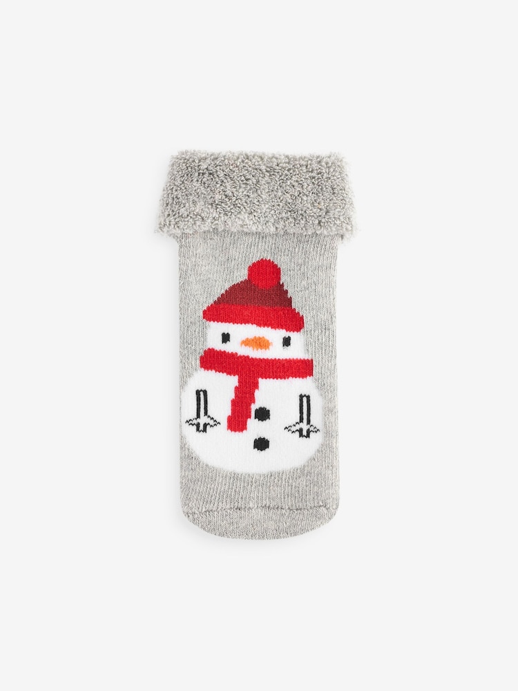 Red Christmas Baby Toweling Socks 4 Pack (0mths-2yrs) - Image 5 of 5