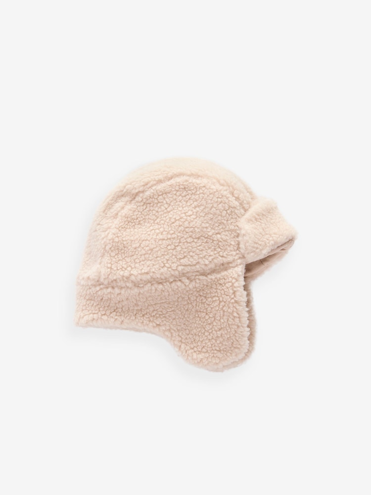 Cream Borg Baby Trapper Hat - Image 1 of 1 Cream Borg Baby Trapper Hat - Image 1 of 1