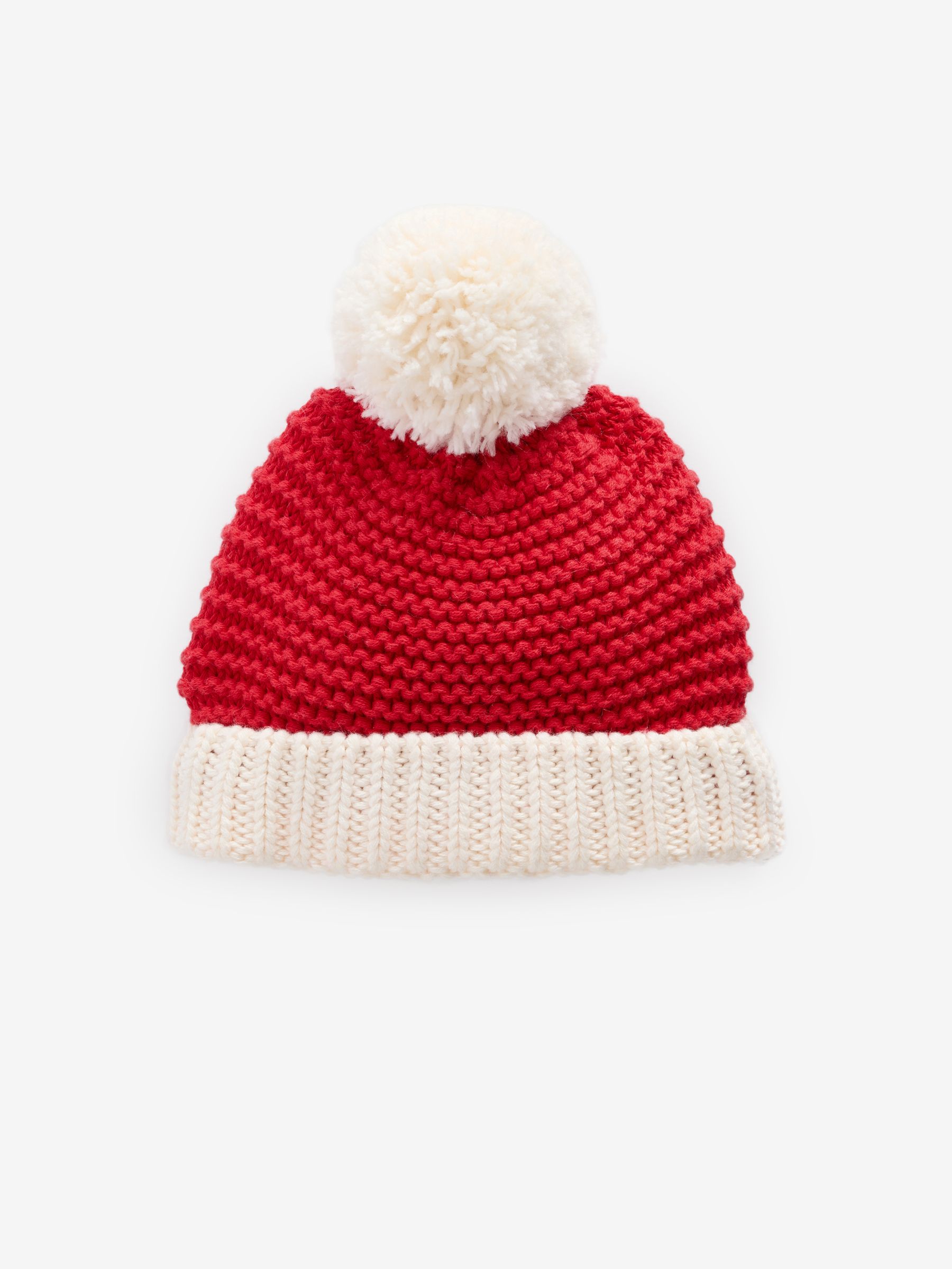 Buy Red Santa Baby Knitted Pom Hat from Next Luxembourg