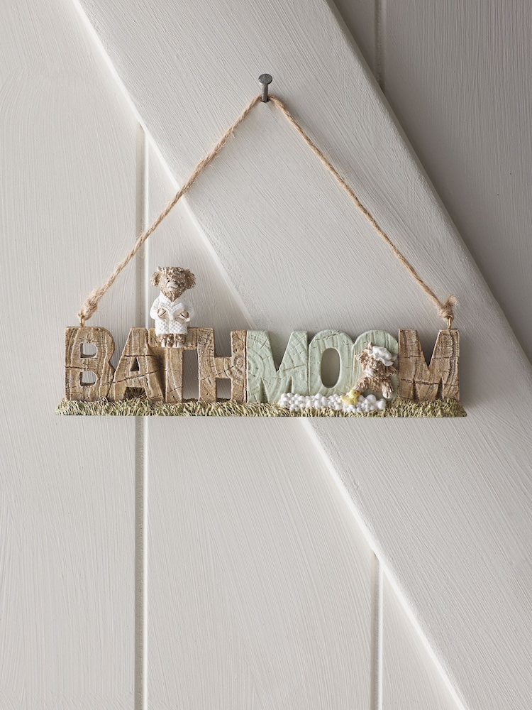 Natural Hamish Bathroom Sign - Image 1 of 5