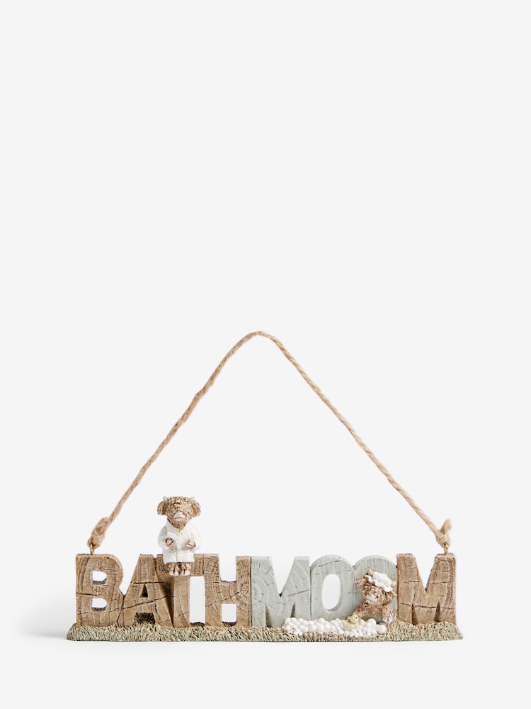 Natural Hamish Bathroom Sign - Image 2 of 5