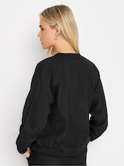 PixieGirl Petite Black Linen Bomber Jacket - Image 3 of 4