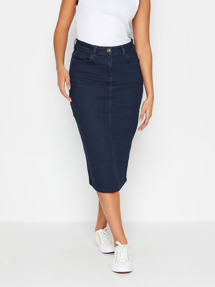 M&Co Mid Blue Denim Midi Skirt - Image 1 of 4