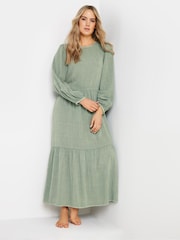 Long Tall Sally Green Smock Tiered Dress - Image 1 of 4