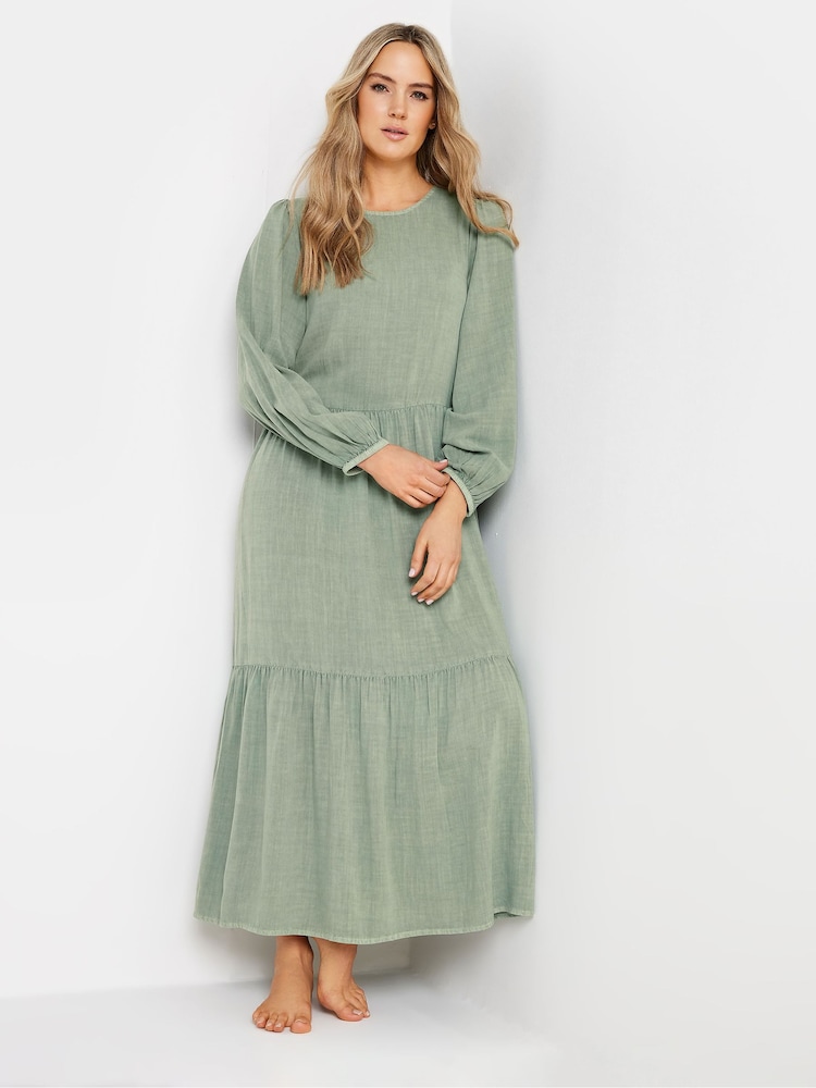 Long Tall Sally Green Smock Tiered Dress - Image 1 of 4