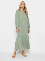 Long Tall Sally Green Smock Tiered Dress - Image 2 of 4