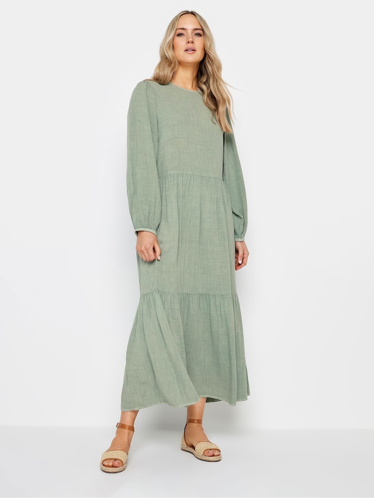 Long Tall Sally Green Smock Tiered Dress - Image 2 of 4