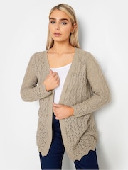 M&Co Natural Crochet Cardigan - Image 1 of 4