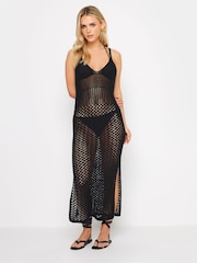 PixieGirl Petite Black Crochet Midi Beach Dress - Image 3 of 6